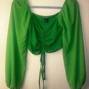 Green slongsleeve with drawstring
